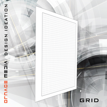 Orange Media brand GRID Paper. GREY Grid. Premium Paper. Loose Sheet Pack. (8.5" x 11") 1/4" Box Grid. LP-OM-GRID-LS-GR