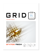 Orange Media brand GRID Paper. BLUE Grid. Premium Paper. Loose Sheet Pack. (8.5" x 11") 1/8" Box Grid. LP-OM-GRID-NS-BL