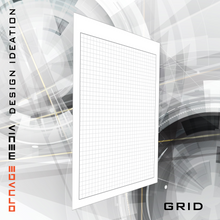Orange Media brand GRID Paper. GREY Grid. Premium Paper. Loose Sheet Pack. (8.5" x 11") 1/4" Box Grid. LP-OM-GRID-TS-GR