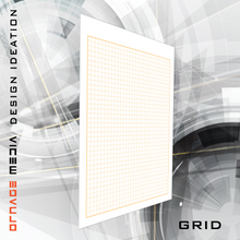 Orange Media brand GRID Paper. ORANGE Grid. Premium Paper. Loose Sheet Pack. (8.5" x 11") 1/4" Box Grid. LP-OM-GRID-TS-OR
