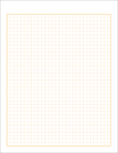Orange Media brand GRID Paper. ORANGE Grid. Premium Paper. Loose Sheet Pack. (8.5" x 11") 1/4" Box Grid. LP-OM-GRID-TS-OR