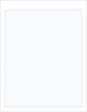 Orange Media brand GRID Paper. BLUE Grid. Premium Paper. Loose Sheet Pack. (8.5" x 11") 1/8" Box Grid. LP-OM-GRID-TS-BL