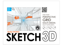 PERSPECTIVE GRID Paper. BLUE Grid. Loose Sheet Pack. (8.5" x 11") 1 Point Perspective. LP-GRID-PERS-1P-BL