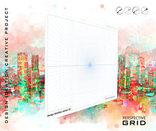 PERSPECTIVE GRID Paper. BLUE Grid. Loose Sheet Pack. (8.5" x 11") 1 Point Perspective. LP-GRID-PERS-1P-BL