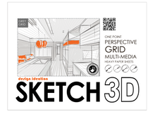 PERSPECTIVE GRID Paper. GREY Grid. Loose Sheet Pack. (8.5" x 11") 1 Point Perspective. LP-GRID-PERS-1P-GR