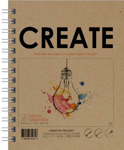 CREATE Sketchbook. Wire Bound. Journal Style. Multi-Media. (8.5