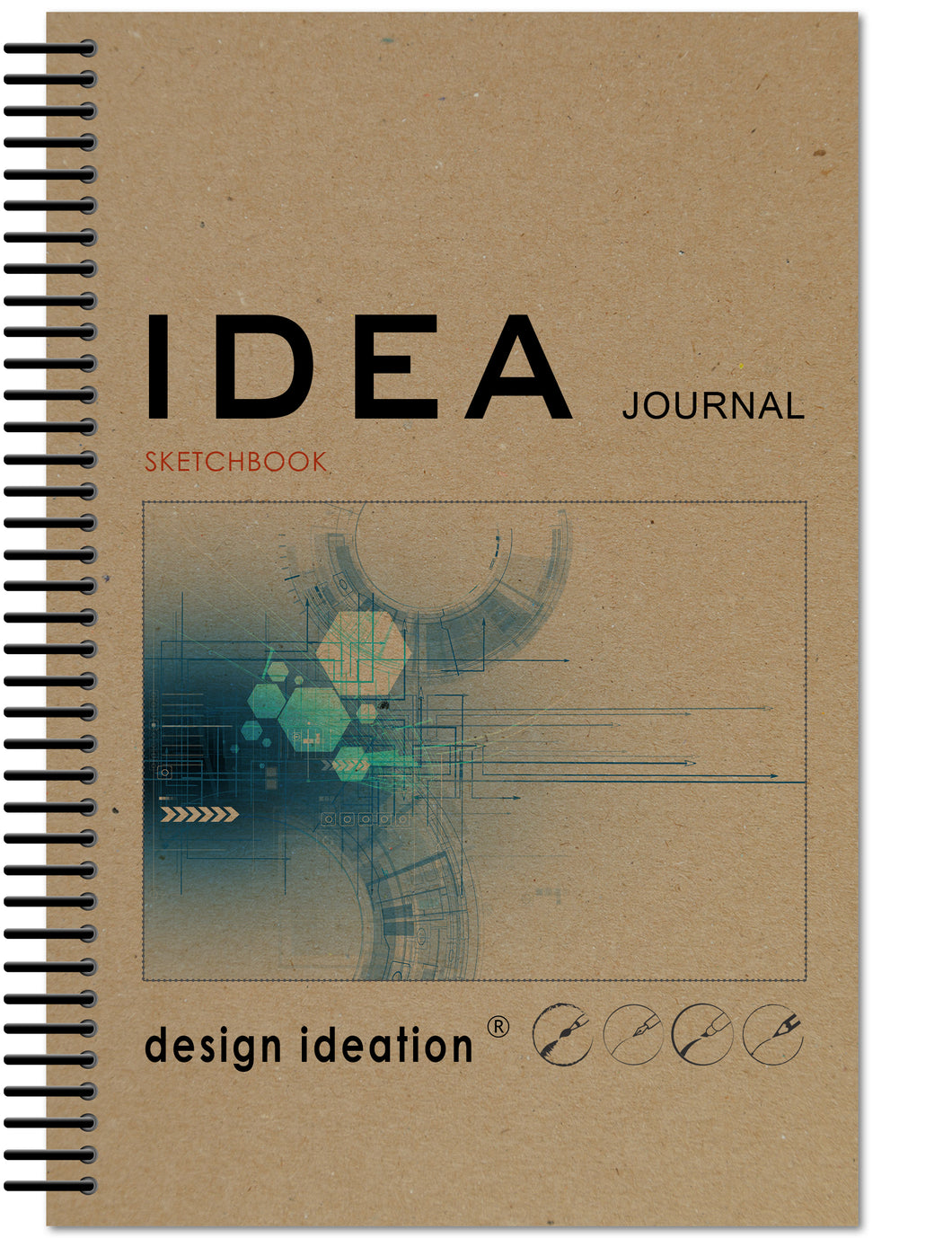 IDEA Journal Sketchbook. Spiral Bound. Journal Style. Multi-Media. (5.5