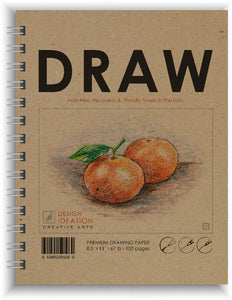 DRAW Book. Wire Bound. Journal Style. Multi-Media.  (8.5" x 11") LS50S