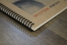 Orange Grid Sketchbook. Spiral Bound. Left Spine. Multi-Media Paper. 1/4" Box Grid. (8.5" x 11") SB-2550-LS