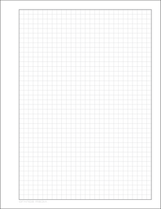 DIY GRID Sketchbook. Print License. PDF File Download. 8.5" x 11" Grid Sheet. 1/4" BOX GRID. GREY.