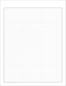 DIY GRID Sketchbook. Print License. PDF File Download. 8.5" x 11" Grid Sheet. 1/4" BOX GRID. GREY.