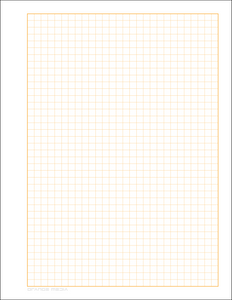 DIY GRID Sketchbook. Print License. PDF File Download. 8.5" x 11" Grid Sheet. 1/4" BOX GRID. ORANGE.