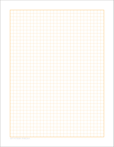 DIY GRID Sketchbook. Print License. PDF File Download. 8.5" x 11" Grid Sheet. 1/4" BOX GRID. ORANGE.