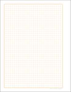 DIY GRID Sketchbook. Print License. PDF File Download. 8.5" x 11" Grid Sheet. 1/4" BOX GRID. ORANGE.