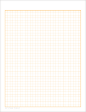 DIY GRID Sketchbook. Print License. PDF File Download. 8.5" x 11" Grid Sheet. 1/4" BOX GRID. ORANGE.