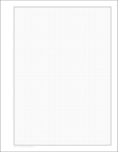 DIY GRID Sketchbook. Print License. PDF File Download. 8.5" x 11" Grid Sheet. 1/8" BOX GRID. GREY.