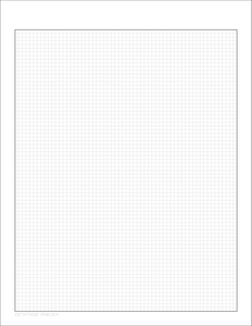 DIY GRID Sketchbook. Print License. PDF File Download. 8.5" x 11" Grid Sheet. 1/8" BOX GRID. GREY.