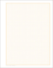 DIY GRID Sketchbook. Print License. PDF File Download. 8.5" x 11" Grid Sheet. 1/8" BOX GRID. ORANGE.