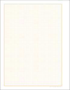 DIY GRID Sketchbook. Print License. PDF File Download. 8.5" x 11" Grid Sheet. 1/8" BOX GRID. ORANGE.