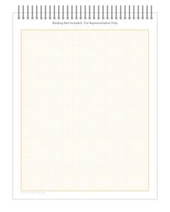 DIY GRID Sketchbook. Print License. PDF File Download. 8.5" x 11" Grid Sheet. 1/8" BOX GRID. ORANGE.