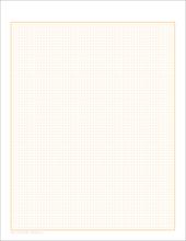 DIY GRID Sketchbook. Print License. PDF File Download. 8.5" x 11" Grid Sheet. 1/8" BOX GRID. ORANGE.