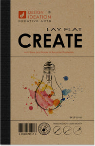 Design Ideation LAY FLAT CREATE sketchbook. Removable sheet, journal style CREATE book. Multi-media.(5.5" x 8.5") LF-50100-LS