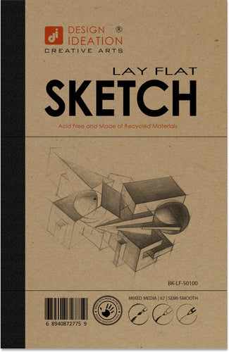 Design Ideation LAY FLAT SKETCH sketchbook. Removable sheet. Multi-media. (5.5