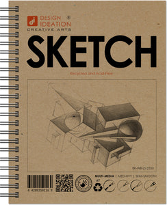 Design Ideation SKETCH. Wire Bound Sketchbook. Journal Style. Multi-Media. (8.5" x 11") WB-2550-LS