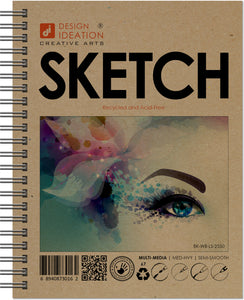 Design Ideation WATERCOLOR SKETCH. Wire Bound Sketchbook. Journal Style. Multi-Media. (8.5" x 11") WB-2550-LS