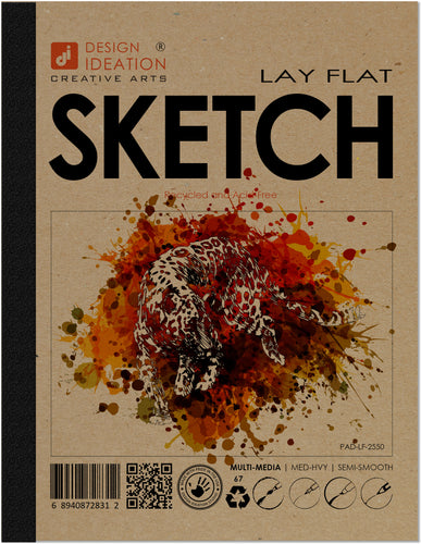 Design Ideation Lay Flat MULTI-MEDIA SKETCH sketchbook. Removable sheet. Mixed media. (8.5