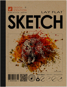 Design Ideation Lay Flat MULTI-MEDIA SKETCH sketchbook. Removable sheet. Mixed media. (8.5" x 11") LF-2550-LS