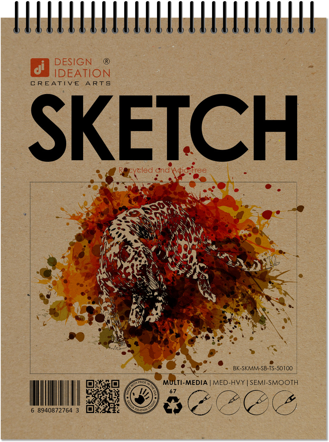 Creative Mark Reflexions Double Wire Sketch Book - 4 X 6 Inch, Textured Paper For Pen, Ink, Pencil & Pastels