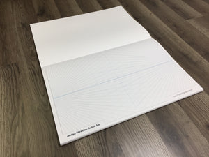 PERSPECTIVE GRID PAD. Removable Sheet. Multi-Media. 2 Point. Blue. (11" x 17")