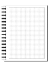 GRID Sketchbook. Spiral Bound. Journal Style. Multi-Media. (8.5" x 11") 1/4" BOX. GREY.