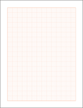 Lay Flat Grid Sketchbook: Removable Sheets, ORANGE Grid Paper. Creative Project. (8.5" x 11") GRID-LF-GR1-OR-50100