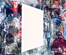 Lay Flat Grid Sketchbook: Removable Sheets, ORANGE Grid Paper. Creative Project. (8.5" x 11") GRID-LF-GR1-OR-50100