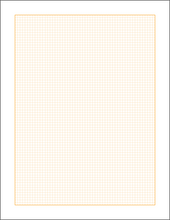 Lay Flat Grid Sketchbook: Removable Sheets, ORANGE Grid Paper. Creative Project. (8.5" x 11") GRID-LF-OM-BOX-18-OR-50100