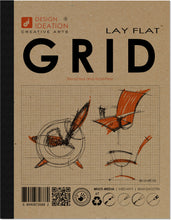 Lay Flat Grid Sketchbook: Removable Sheets, GREY Grid Paper. Creative Project. (8.5" x 11") GRID-LF-GR1-GR-50100
