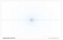 PERSPECTIVE GRID PAD. Removable Sheet. Multi-Media. 1 Point. Blue. (11" X 17")