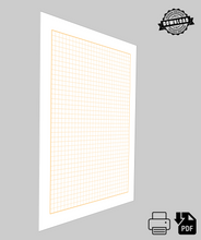 PDF File Download. DIY GRID Sketchbook. Print License. 8.5" x 11" Grid Sheet. 1/4" BOX GRID. ORANGE.