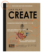 LAY FLAT sketchbook. Removable sheet, journal style CREATE book. Multi-media. (8.5" x 11") 50S