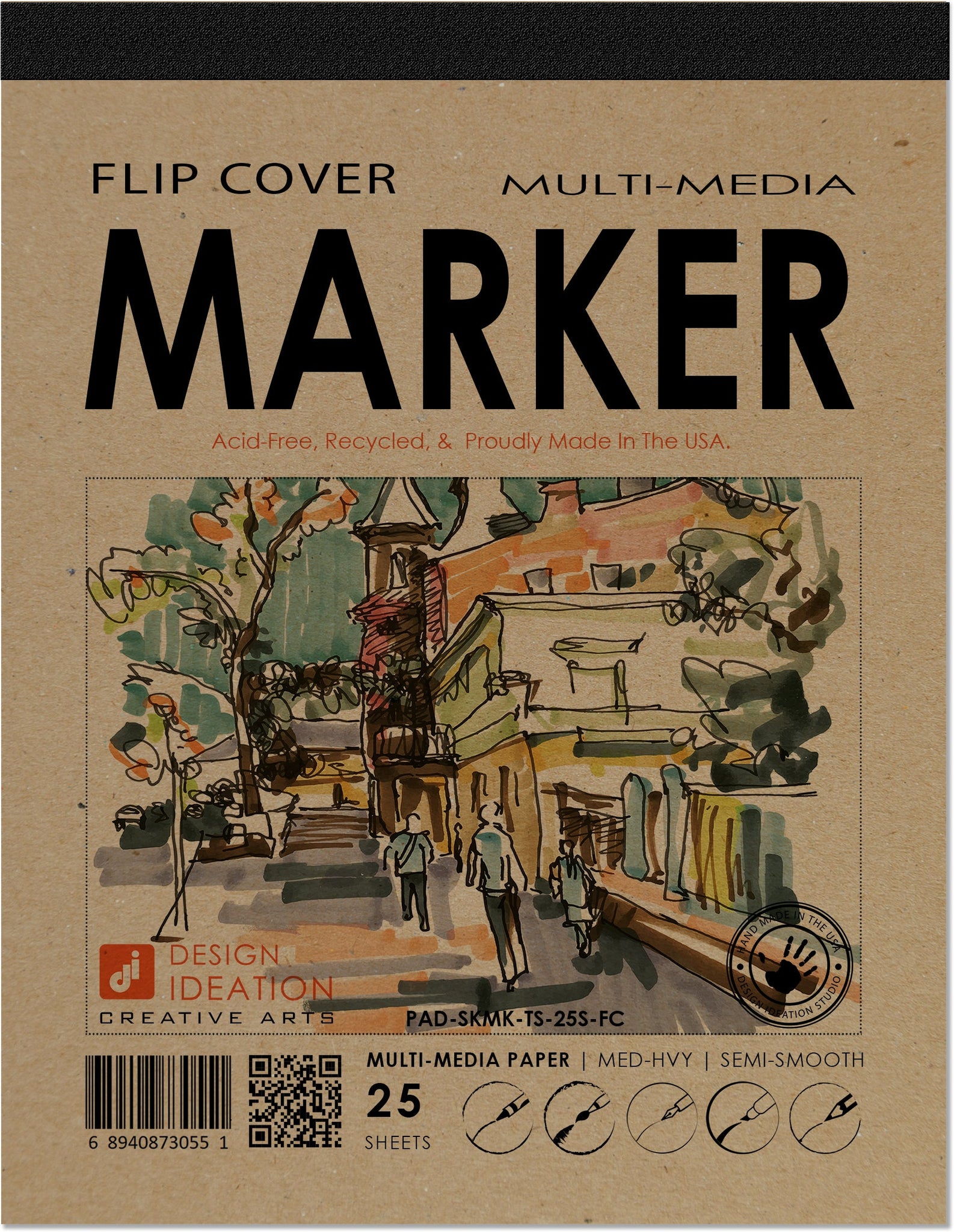 MARKER PAD. Removable Sheet. Multi-Media. (8.5 x 11) – Design