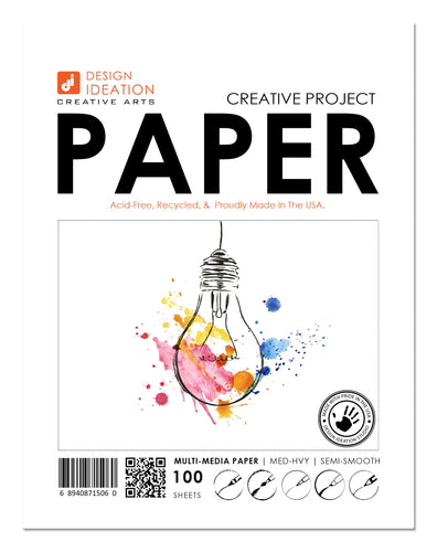 Creative Project Paper : Multi-media paper sheets for pencil, ink, marker and watercolor paints. (8.5