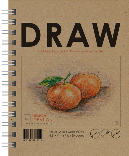 DRAW Book. Wire Bound. Journal Style. Multi-Media.  (8.5