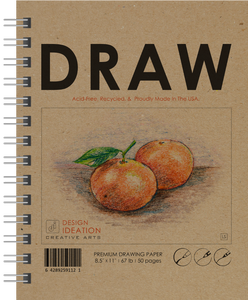 DRAW Book. Wire Bound. Journal Style. Multi-Media.  (8.5" x 11") LS25S
