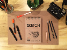 SKETCH book. Wire bound pad style sketchbook for pencil, ink, marker, charcoal and watercolor paints. (5.5" x 8.5")