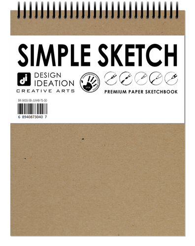 SIMPLE SKETCH Sketchbook : Spiral Bound. Journal Style. Multi-media Book. (8.5
