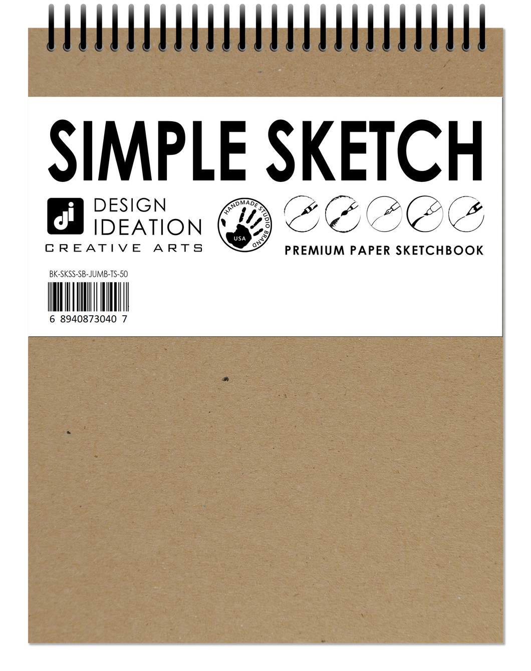 SIMPLE SKETCH Sketchbook : Spiral Bound. Journal Style. Multi-media Book. (8.5