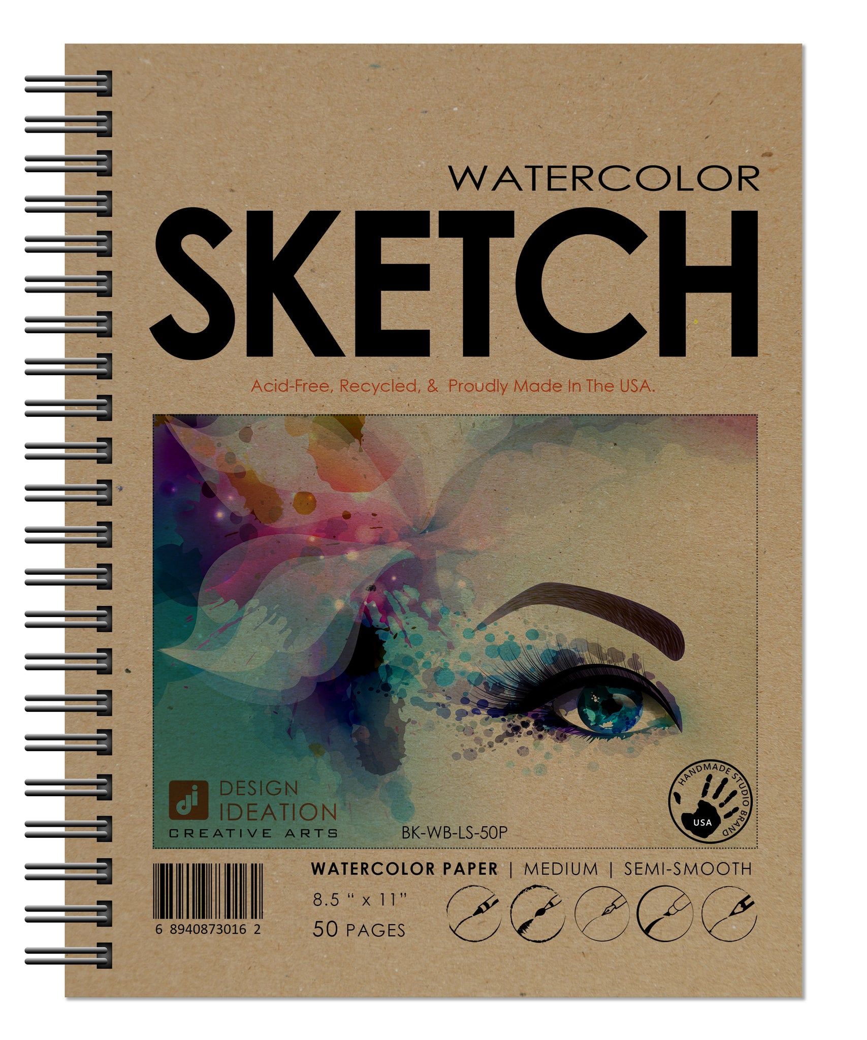 Design Ideation Lay Flat Multi Media Sketchbook. Removable Sheet Sketch  Book for Pencil, Ink, Marker, Charcoal and Watercolor Paints. Great for  Art