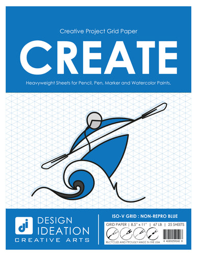 Design Ideation Grid Paper. BLUE Grid. Premium Grid Paper. Creative Project.  (8.5